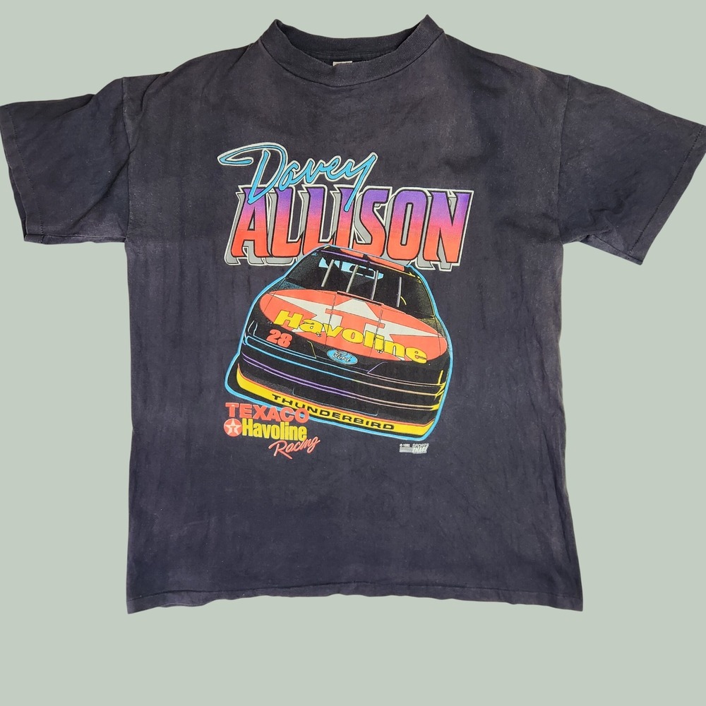 Vintage 1992 Davey Allison Texaco Havoline Racing‎ T-Shirt 2X Ford Thunderbird